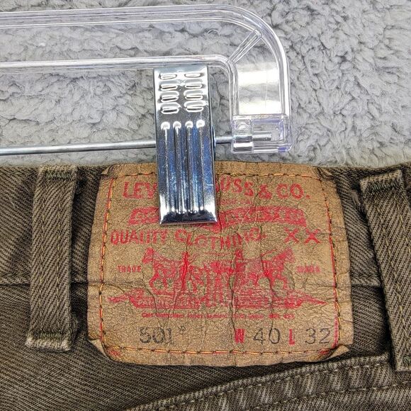 Vintage Levi 501 Jeans‎ Men's 36x30 Green Button Classic Straight Leg 40x32 Tag - Picture 9 of 11